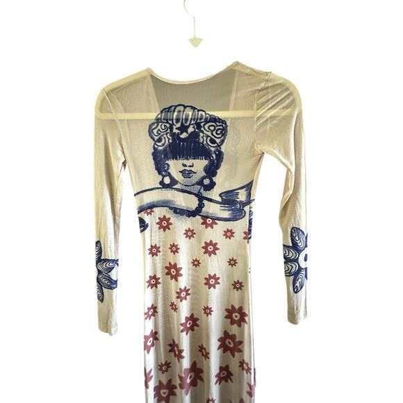 HOUSE OF AAMA Women's Multicolor La Sirene Bodycon Maxi Dress Size 4 - Picture 8 of 14